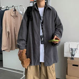 Gotmes Men's shirt casual Korean ruffian handsome corduroy jacket trend Harajuku all-match Hong Kong style autumn long-sleeved shirt