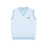 England Style Checkerboard Plaid Sweater Vest Men Vintage Fall Casual Loose Harajuku V Neck Mens Sweater Vest Sleeveless