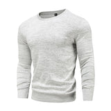 Cotton Pullover O-neck Men's Sweater Fashion Solid Color High Quality Winter Slim Sweaters Men Navy Knitwear
