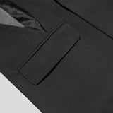 Gotmes Men Blazer Mesh Patchwork See Through Streetwear Double Breasted Lapel Long Sleeve Outerwear Fashion Men Casual Suits