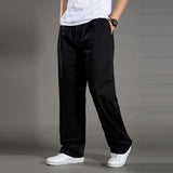 Men's Casual Trousers Cotton Overalls Elastic Waist Full Len Multi-Pocket Plus Fertilizer Men's Clothing Big Size Cargo Pants