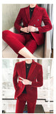 Elegant Wine Red Suits Mens Velvet Luxury Suits For Mens Groom Wedding Velour Suits Gentlemen Dress 2 pcs Flannel Green Burgundy