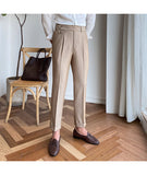 Autumn Men's Trousers High-waist Straight Drape Casual Business Dress Pants Office Social Wedding Streetwear Fashion Long Pants