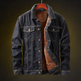 Gotmes M-5XL Winter Skinny Men's Thick Jacket Lamb Wool Warm Coat Fashion Casual Classic Plus Velvet Black Retro Denim Jacket Large