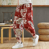 Baggy Cotton Harem Pants Men Summer Japanese Men Women Hip Hop Plus Size Wide Leg Pants Bloomers Calf-Length Pants Joggers