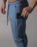 Men's Sports Gym Slim Fitness Jogging Pants Men's Casual Pencil Pants Pure Cotton Fashion Skinny Foot Zipper Sweatpants