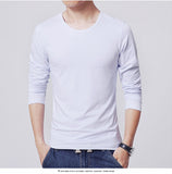 Men's T-Shirts 3 Basic Colors Long Sleeve Slim Men T-Shirt Young Man Pure Color Tops Tees Shirt O-Neck For Male