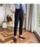 Autumn Men's Trousers High-waist Straight Drape Casual Business Dress Pants Office Social Wedding Streetwear Fashion Long Pants