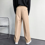 Men Suit Pants Solid Full Baggy Casual Wide Leg Trousers for Men Khaki Black White Japanese Style Streetwear Oversize Pants Man