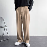 Men Suit Pants Solid Full Baggy Casual Wide Leg Trousers for Men Khaki Black White Japanese Style Streetwear Oversize Pants Man