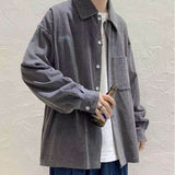 Gotmes Men's shirt casual Korean ruffian handsome corduroy jacket trend Harajuku all-match Hong Kong style autumn long-sleeved shirt