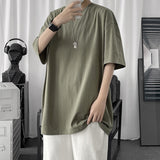 100% Cotton Men's T shirts  Summer Solid Color Casual Short Sleeve Tees For Man Basic T-shirt Couple Male Tees Tops