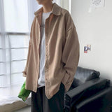 Gotmes Men's shirt casual Korean ruffian handsome corduroy jacket trend Harajuku all-match Hong Kong style autumn long-sleeved shirt