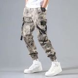 Men's Side Pockets Cargo Harem Pants Ribbons Black Hip Hop Casual Male Joggers Trousers Fashion Casual Streetwear Pants 5XL