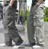 Large Size summer Men Cargo Pants Cotton Pocket Big size 8XL 9XL 3XL Summer Autumn Loose army green Casual Safari Style Pants