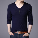 New Men Sweater Autumn Winter Cotton Knitted Pullover For Classic Brand Clothing Male Slim Bottoms Casual Fashion Men Sweaters