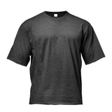 Mens Oversized Fit Short Sleeve T-shirt With Dropped Shoulder Loose Hip Hop Fitness T Shirt Summer Gym Bodybuilding Tops Tees