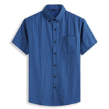 5 Color Summer Short Sleeve Shirt Men Loose Casual Classic Plaid Business Plus Size Shirts Male Brand Clothes 6XL 7XL 8XL 10XL