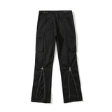 Back Zipper Pockets Retro Black Overalls for Men and Women Streetwear Casual Oversize Cargo Pants Loose Vibe Style Trousers