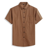 5 Color Summer Short Sleeve Shirt Men Loose Casual Classic Plaid Business Plus Size Shirts Male Brand Clothes 6XL 7XL 8XL 10XL