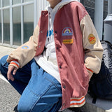 Spring and autumn corduroy jacket men's ins tide brand Harajuku style Korean style versatile handsome loose Baseball Jacket