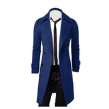 High Quality Trench Coat Men's Fashion Long Brand Autumn Jacket Self-Cultivation Solid Color Men's Coat Double-Breasted Jacket