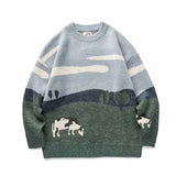 Gotmes Harajuku vintage rabbit ugly sweater streetwear pullover men super cute anime knitwear sweating video hip hop grandpa sweater