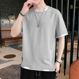T Shirts For Men Casual Cotton Tee Shirts Hip Hop Korean Fashion Clothing Short Sleeve Shirts Streetwear