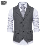 Men's Brown Vest Suit Vest Single breasted Designer Brand Sleeveless Formal Coat Top Adult Dress Tuxedo