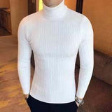 Korean Fashion Autumn Men Casual Vintage Style Sweater Wool Turtleneck Oversize Winter Men Warm Cotton Pullovers Sweaters
