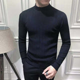 Korean Fashion Autumn Men Casual Vintage Style Sweater Wool Turtleneck Oversize Winter Men Warm Cotton Pullovers Sweaters