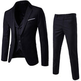 Men Blazers 3 Pieces Sets Business 2 Suits Vest Pants Blue Coats Wedding Formal Elegant Jackets Korean Luxury Free Shipping