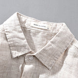 Spring New Long Sleeve Shirts for Men 100% Pure Linen Plus Size Comfortble Casual Button Up Hemp Shirt Men Fashion Clothing