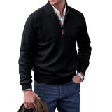 Men's Cashmere Zipper Basic Sweater Winter Men's Fleece Thicker Sweater Half Zipper Turtleneck Warm Pullover Quality Male Slim