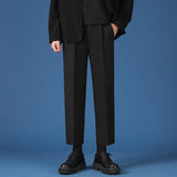 Pants Mens Korean Fashion Hip Hop Classic Nine-Point Pants  Men Oversize Breathable Wide Leg Casual Straight Trouser27-38