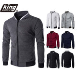 High Quality Plush Zip stand collar casua Jacket Men's Street Windbreaker Coat Men Hot Casual Outer Wear Thick