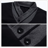 Fashion Brand Trend Slim Fit Long Sleeve T Shirt Men Patchwork Collar Tee V-Neck Men T-Shirt Cotton T Shirts Plus Size 5XL
