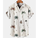 Harajuku Feather Hawaiian Men's Shirt Printed Short Sleeve Casual White Street Summer Beach Shirts For Men Clothing  Summer