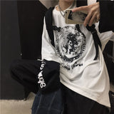 T-shirt for Men Summer Cross of Thorns Suitcase Men's T-shirts Long-sleeved Dark Hip-hop Men's oversize t-shirt Y2k T Shirt
