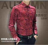 Plus Size 5XL  Men's Luxury Shirts Wedding Dress Long Sleeve Shirt Silk Tuxedo Shirt Men Mercerized Cotton Shirt