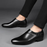 Men Leather Shoes Formal Dress Shoes for Male Plus Size Party Wedding Office Work Shoes Slip on Business Casual Oxfords