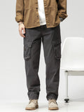 Spring Summer Multi-Pockets Men's Straight Cargo Pants Military Style Tactical Long Trousers Male Cotton Casual Work Pant