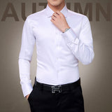 Plus Size 5XL  Men's Luxury Shirts Wedding Dress Long Sleeve Shirt Silk Tuxedo Shirt Men Mercerized Cotton Shirt