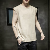 Mens Tank Top Cotton Sleeveless blouse Casual Vest Men Bodybuilding Bottoming Undershirt Camiseta
