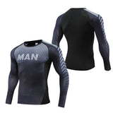 Mens Sport Compression Shirt Gym Tight Sweatshirt Running Top for Fitness T-shirt Bodybuilding Clothes Jogging Rashguard Dry Fit