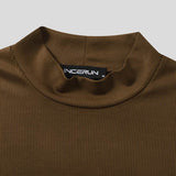 Mens Off Shoulder Cutout Long-sleeved T-shirt