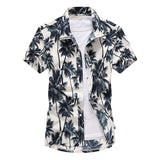 26 Colors Summer Fashion Mens Hawaiian Shirts Short Sleeve Button Coconut Tree Print Casual Beach Aloha Shirt Plus Size 5XL