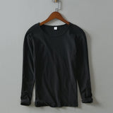 New  Autumn Solid Color Long-sleeved T-shirt Men's Casual Bottoming T-shirt Male Cotton Crew Neck T-Shirt