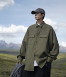 Men Korean Fashion White Long Sleeve Shirts Mens Japanese retro Shirts Blouses Harajuku Oversized Shirt Male Button Up  5XL