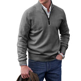 Men's Cashmere Zipper Basic Sweater Winter Men's Fleece Thicker Sweater Half Zipper Turtleneck Warm Pullover Quality Male Slim